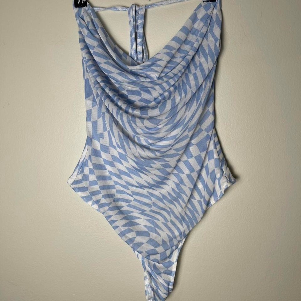 Le Lis Anthropologie White Mesh Sheer Thong Bodysuit Size Small